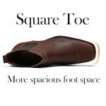 Men's Dark Brown Square Toe Chelsea Cowboy Boots
