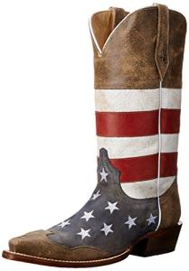 ROPER Men's American Flag Western Boot, Brown, 5 UK