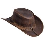 Men's and Women's Leather Outback Cowboy Hat