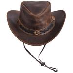 Men's and Women's Leather Outback Cowboy Hat