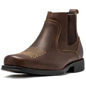 Men's Dark Brown Square Toe Chelsea Cowboy Boots
