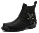 Grinders Eagle Cowboy Biker Boots, Black, Size 43