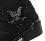 Grinders Eagle Cowboy Biker Boots, Black, Size 43
