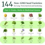 Heirloom Seed Vault: 144 Non-GMO Survival Seeds