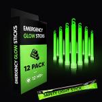 12 Ultra Bright Emergency Glow Sticks - Green