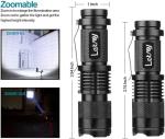 LETMY Tactical Mini Flashlight with Belt Clip (2 Pack)