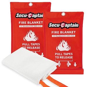 SecuCaptain 2-Pack Fire Blanket for Emergencies
