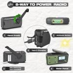 5000mAh Crank Emergency Radio: Weather, Solar, Alarm, Charger