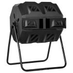 Outdoor Dual Chamber Compost Bin - Black