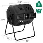 Outdoor Dual Chamber Compost Bin - Black