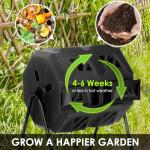 Outdoor Dual Chamber Compost Bin - Black