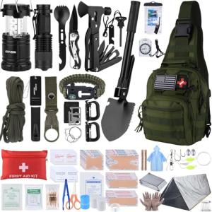 250-Piece Survival Kit with Tactical Gear & Tent