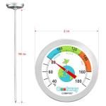 Rukars Compost Thermometer: Waterproof, Stainless Steel, 40-180°F
