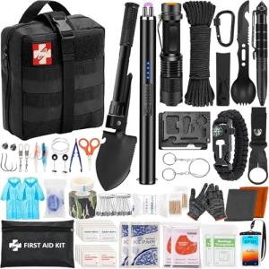 144-Piece Emergency Survival Kit with Molle Pouch