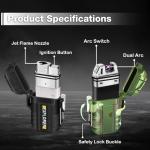 2-Pack Waterproof Windproof Dual Arc Lighters