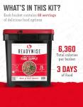 ReadyWise Survival Meals Bucket: Chicken, Beef, Pork, Rice