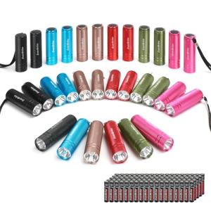 30-Pack Mini LED Flashlight Set with Lanyards
