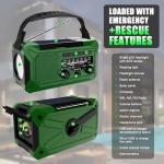 10KmAh Crank Radio: Flashlight, Weather Alert, Phone Charger
