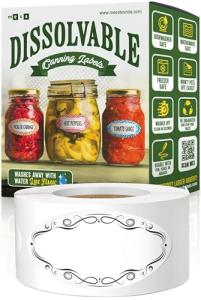 Dissolvable Canning Labels for Jars - Removable Stickers