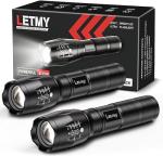 LED Tactical Flashlight S1000 PRO - Bright 2-Pack