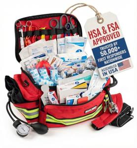 First Aid EMT/EMS Trauma Kit - Red, 200+ Supplies