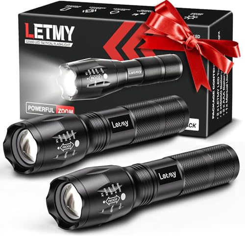 LED Tactical Flashlight S1000 PRO - Bright 2-Pack