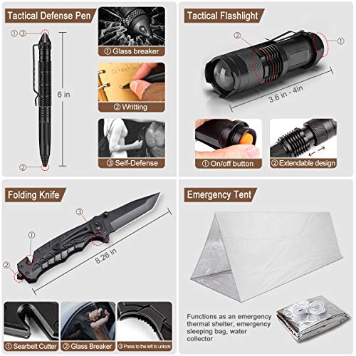 238Pcs Emergency Survival Kit with Tactical Molle Pouch