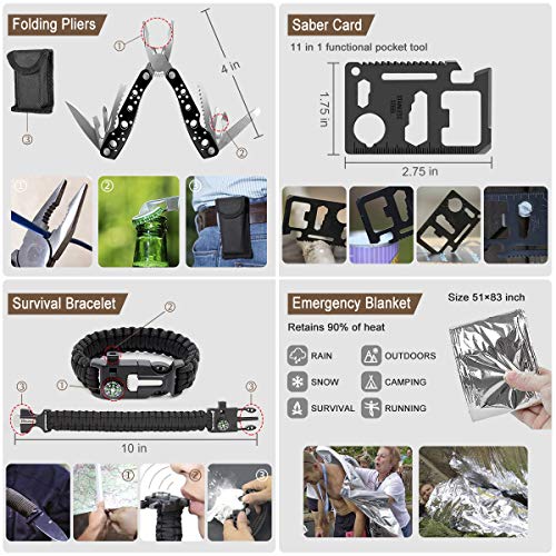 238Pcs Emergency Survival Kit with Tactical Molle Pouch