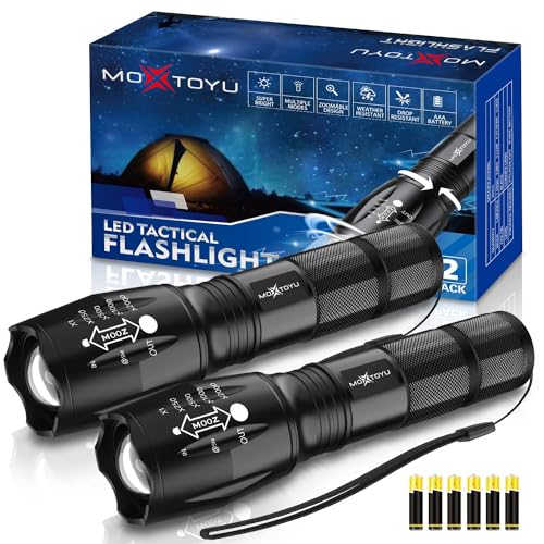 2000 Lumen Tactical LED Flashlight Set - 2 Pack