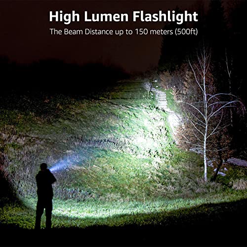 Compact Waterproof LED Flashlight, High Lumens, Adjustable Brightness