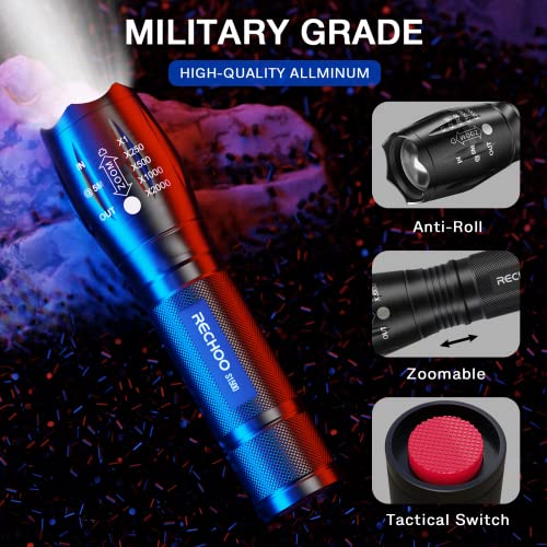 RECHOO 4-Pack Tactical Zoomable LED Flashlights