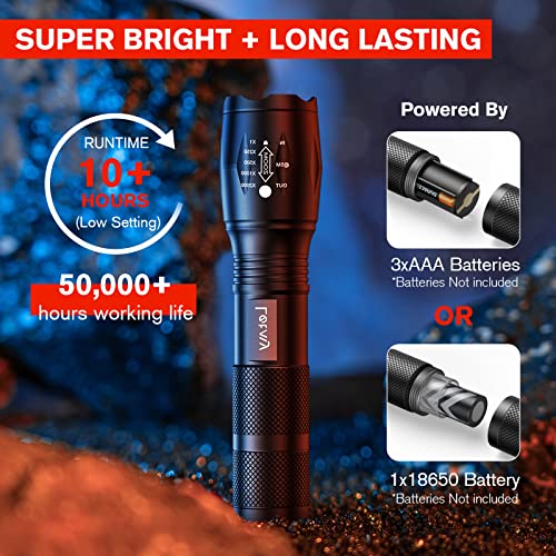 LED Tactical Flashlight S1000 PRO - Bright 2-Pack