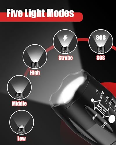 Victoper Tactical Flashlight 2 Pack, Bright 2000 Lumens