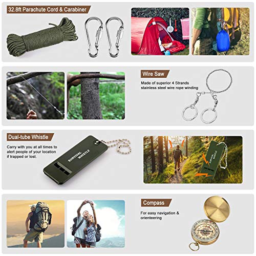238Pcs Emergency Survival Kit with Tactical Molle Pouch