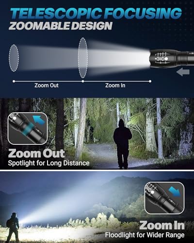 2000 Lumen Tactical LED Flashlight Set - 2 Pack