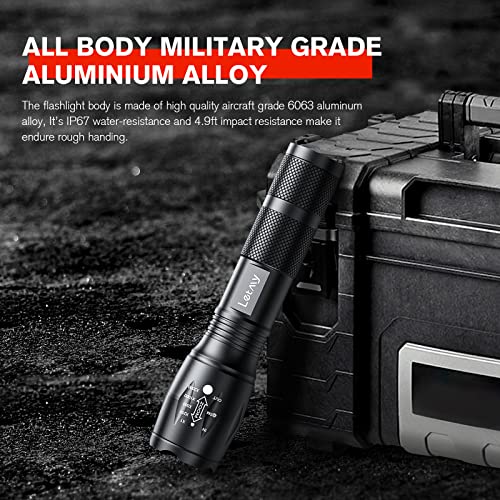 LED Tactical Flashlight S1000 PRO - Bright 2-Pack