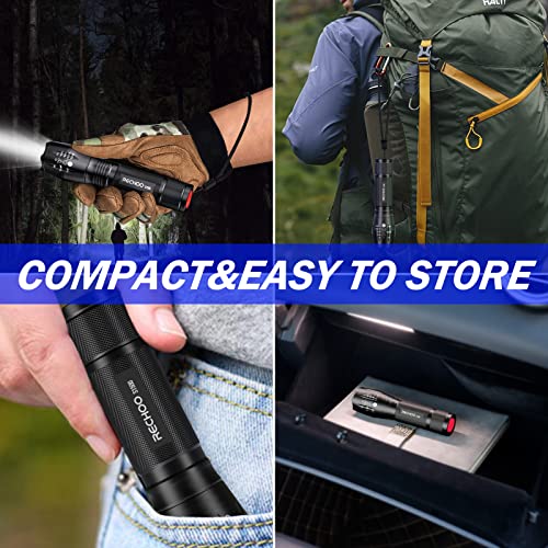 RECHOO 4-Pack Tactical Zoomable LED Flashlights