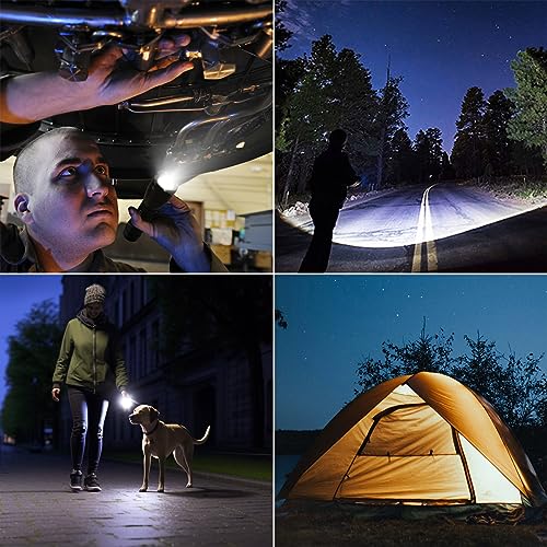 Compact Waterproof LED Flashlight, High Lumens, Adjustable Brightness