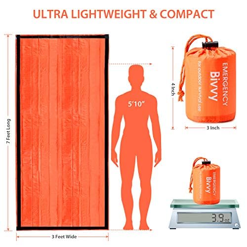Emergency Sleeping Bag: Waterproof Thermal Bivy Sack
