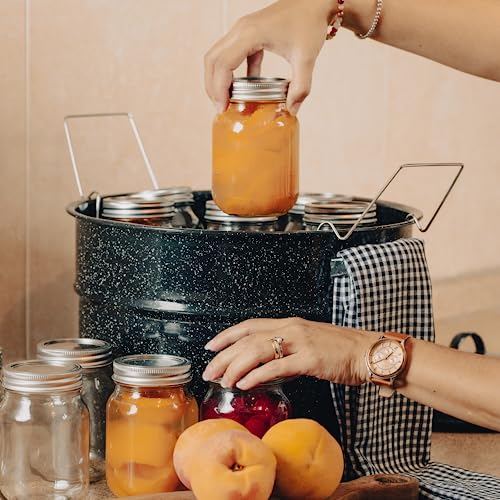 Enamelware Canning Pot Kit: 8-Piece Set & Rack