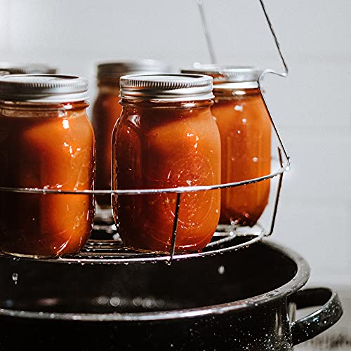 Enamelware Canning Pot Kit: 8-Piece Set & Rack