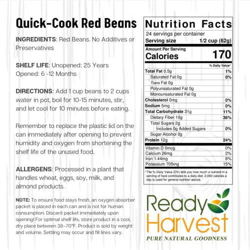 Survival Red Beans: Quick-Cook, 25-Year Shelf Life (3 lbs)
