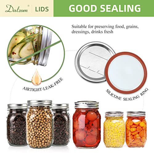 48Pcs Dalzom Canning Lids & Rings - Regular Mouth