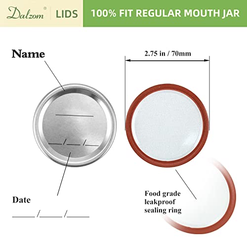 48Pcs Dalzom Canning Lids & Rings - Regular Mouth