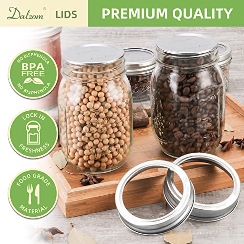 48Pcs Dalzom Canning Lids & Rings - Regular Mouth