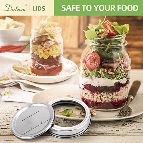 48Pcs Dalzom Canning Lids & Rings - Regular Mouth