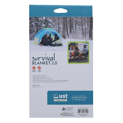 2.0 Survival Blanket/Tarp: Windproof, Waterproof for Emergency/Camping