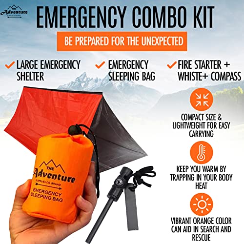Self-Reliant Combo Survival Kit: Tent, Sleeping Bag, Fire Starter