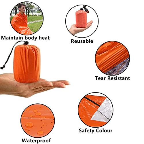 2-Pack Emergency Sleeping Bag for Outdoor Survival