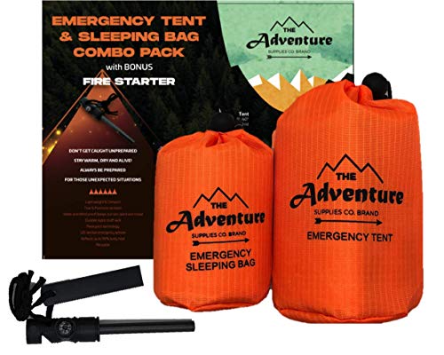 Self-Reliant Combo Survival Kit: Tent, Sleeping Bag, Fire Starter